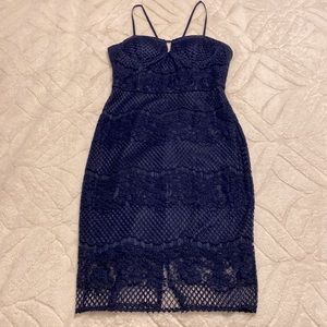 GUESS navy blue lace party dress